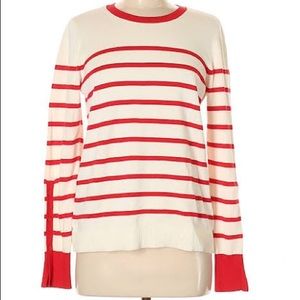 Red and white striped LOFT sweater